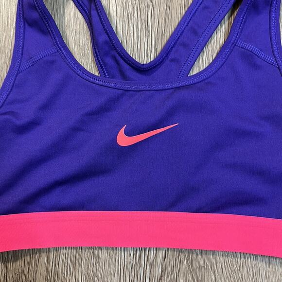 Nike Racerback Sports Bra Purple & Pink Size XS Medium Impact - Picture 2 of 4